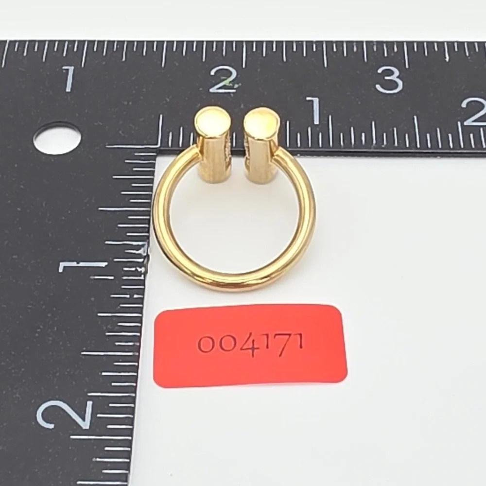 MICHAEL KORS Open Cuff Ring Pave Crystals Barrel Shape Gold Tone Size 7 Signed - Picture 11 of 11